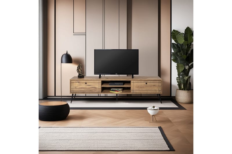 Manit Tv-bänk 180 cm - Brun/Svart - Möbler - Tv möbel & mediamöbel - TV bänk & mediabänk