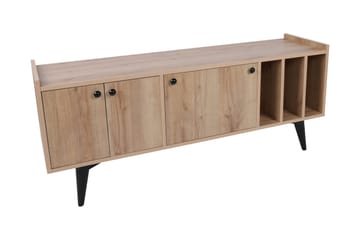 Maolina Retro Tv-bänk 150 cm med Förvaring i Trä - Ljusbrun - Möbler - Tv möbel & mediamöbel - TV bänk & mediabänk