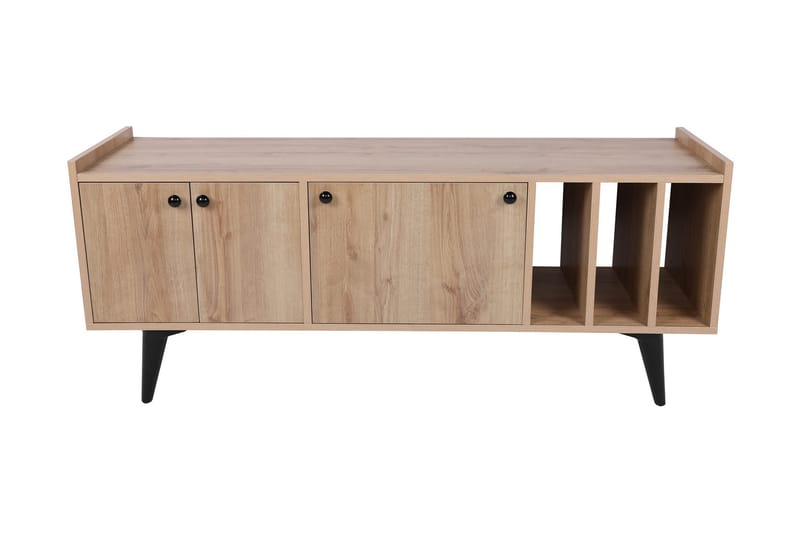 Maolina Retro Tv-bänk 150 cm med Förvaring i Trä - Ljusbrun - Möbler - Tv möbel & mediamöbel - TV bänk & mediabänk