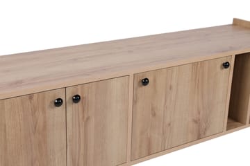 Maolina Retro Tv-bänk 150 cm med Förvaring i Trä - Ljusbrun - Möbler - Tv möbel & mediamöbel - TV bänk & mediabänk