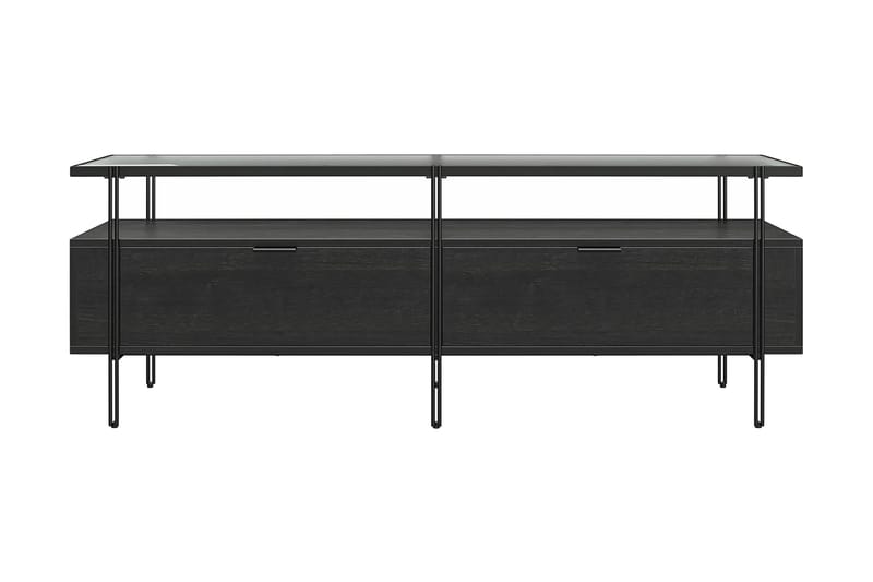 Marinko Tv Bänk 140 cm med Förvaring i Trä med Metallben - Svart - Möbler - Tv möbel & mediamöbel - TV bänk & mediabänk