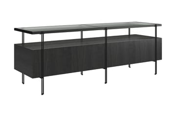 Marinko Tv Bänk 140 cm med Förvaring i Trä med Metallben - Svart - Möbler - Tv möbel & mediamöbel - TV bänk & mediabänk