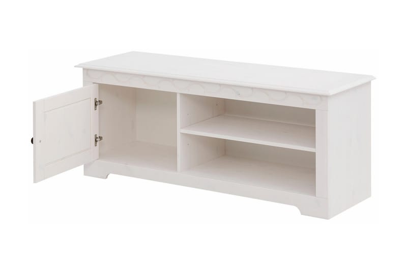 Marzell TV-bänk 125 cm - Vit - Möbler - Tv möbel & mediamöbel - TV bänk & mediabänk