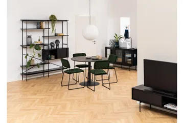 Mehoopany Golvstående Tv-bänk 140 cm med Förvaring i Målat Trä - Svart - Möbler - Tv möbel & mediamöbel - TV bänk & mediabänk