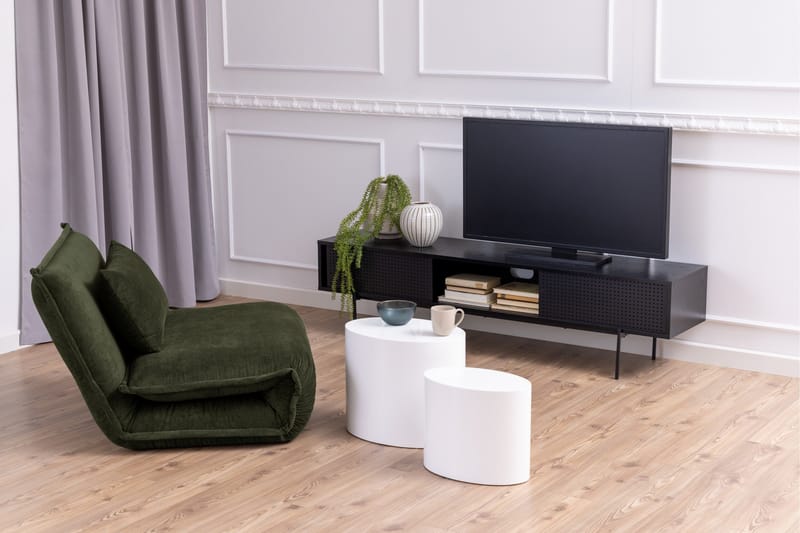 Mehoopany Golvstående Tv Bänk 180 cm med Förvaring i Mörkt Trä - Svart - Möbler - Tv möbel & mediamöbel - TV bänk & mediabänk