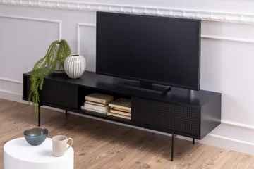 Mehoopany Golvstående Tv Bänk 180 cm med Förvaring i Mörkt Trä - Svart - Möbler - Tv möbel & mediamöbel - TV bänk & mediabänk