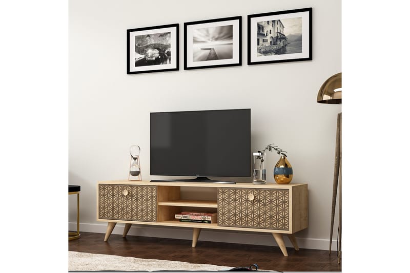 Melinsa Tv-bänk 150 cm - Ljus Natur - Möbler - Tv möbel & mediamöbel - TV bänk & mediabänk
