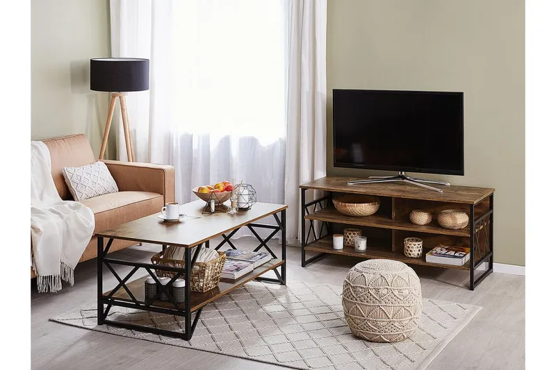 Melnychuk TV-Bänk 120 cm - Brun - Möbler - Tv möbel & mediamöbel - TV bänk & mediabänk