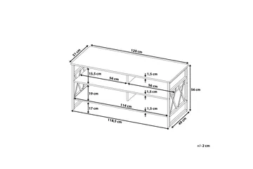 Melnychuk TV-Bänk 120 cm - Mörkbrun - Möbler - Tv möbel & mediamöbel - TV bänk & mediabänk