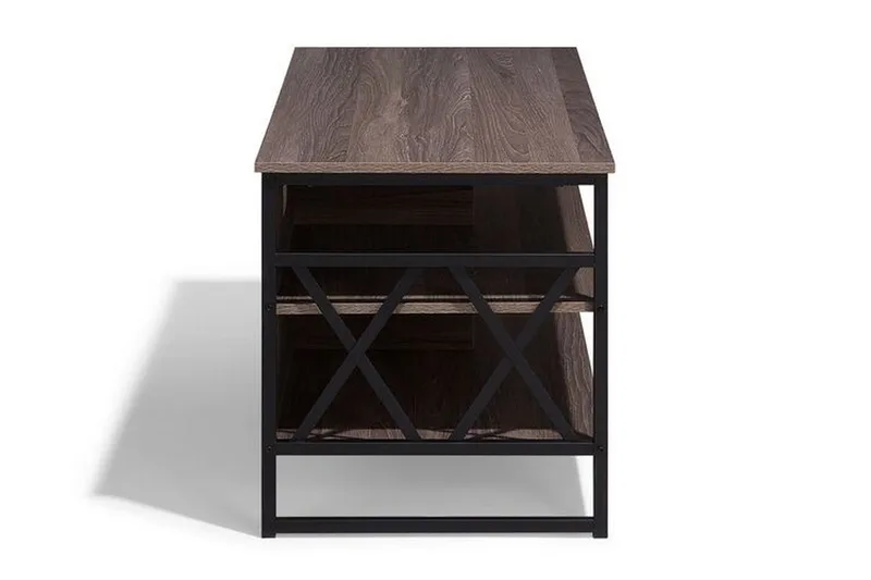 Melnychuk TV-Bänk 120 cm - Mörkbrun - Möbler - Tv möbel & mediamöbel - TV bänk & mediabänk