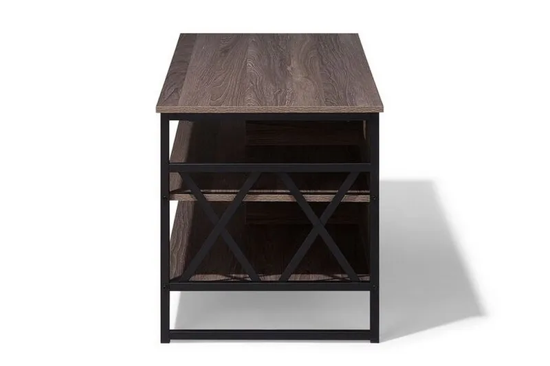 Melnychuk TV-Bänk 120 cm - Mörkbrun - Möbler - Tv möbel & mediamöbel - TV bänk & mediabänk