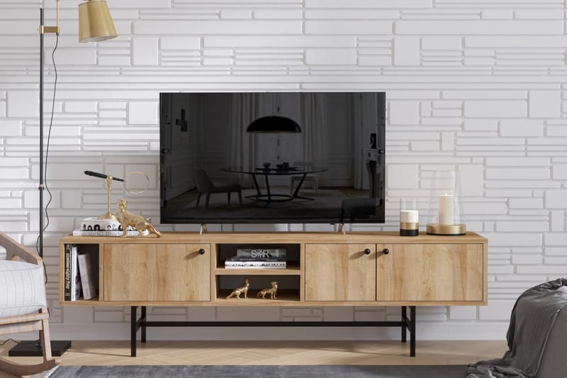 Melsliden TV-bänk 180 cm - Brun - Möbler - Tv möbel & mediamöbel - TV bänk & mediabänk
