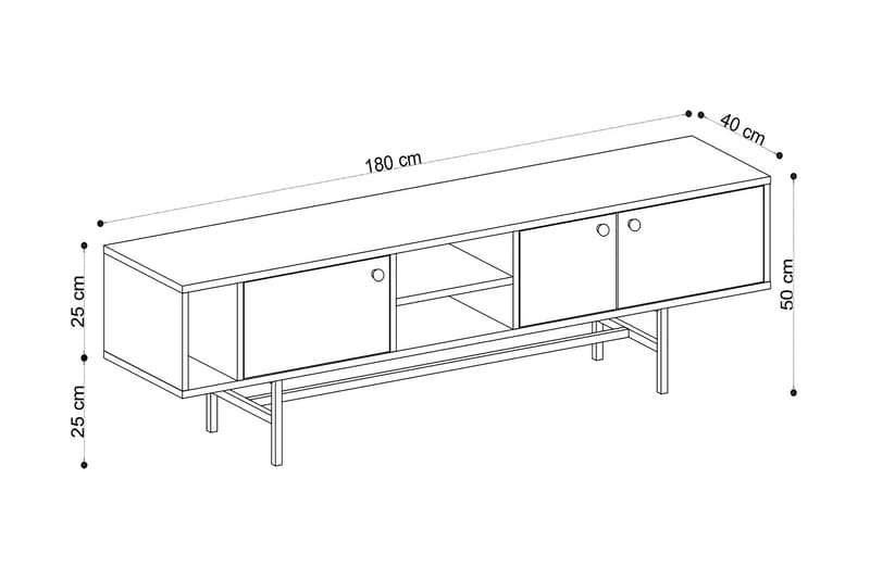 Melsliden TV-bänk 180 cm - Brun - Möbler - Tv möbel & mediamöbel - TV bänk & mediabänk