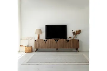 Mesta Golvstående Tv Bänk 180 cm med Förvaring i Valnöt - Brun - Möbler - Tv möbel & mediamöbel - TV bänk & mediabänk