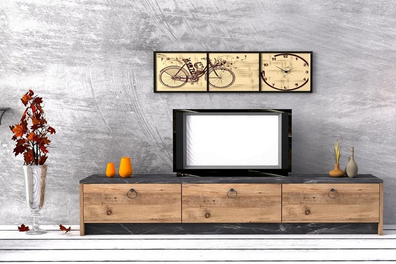 Mezydlo TV-Bänk 160 cm - Valnöt|Svart - Möbler - Tv möbel & mediamöbel - TV bänk & mediabänk