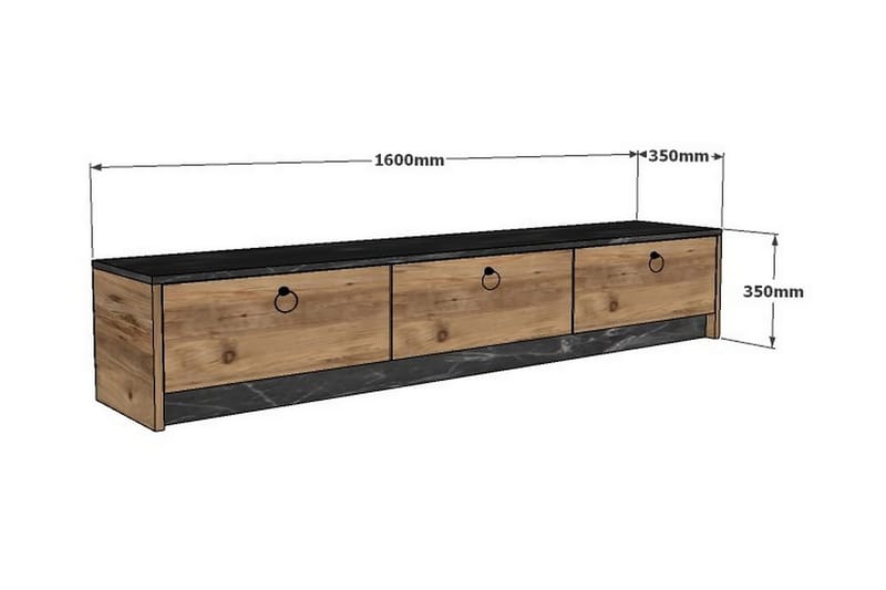 Mezydlo TV-Bänk 160 cm - Valnöt|Svart - Möbler - Tv möbel & mediamöbel - TV bänk & mediabänk