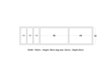 Midelt Tv-bänk 150 cm - Antracit/Natur - Möbler - Tv möbel & mediamöbel - TV bänk & mediabänk