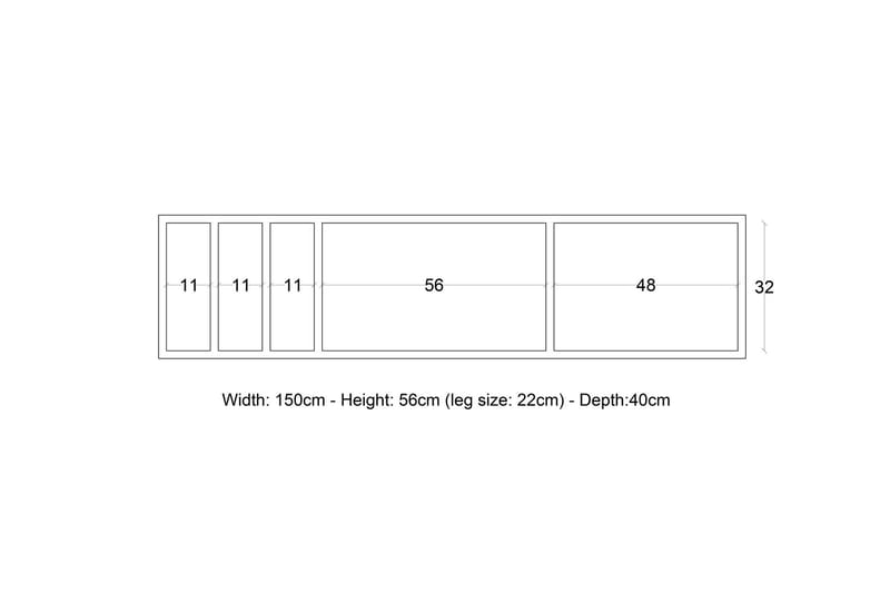 Midelt Tv-bänk 150 cm - Antracit/Natur - Möbler - Tv möbel & mediamöbel - TV bänk & mediabänk