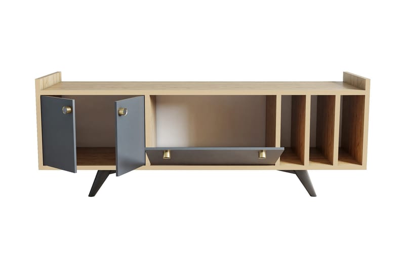 Midelt Tv-bänk 150 cm - Antracit/Natur - Möbler - Tv möbel & mediamöbel - TV bänk & mediabänk