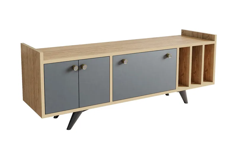 Midelt Tv-bänk 150 cm, Antracit/Natur