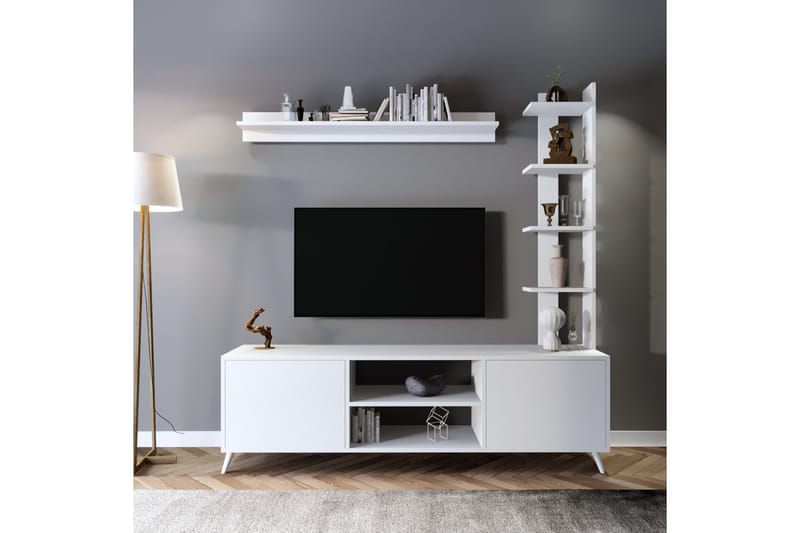 Milandes Tv-bänk 180 cm - Vit - TV bänk & mediabänk