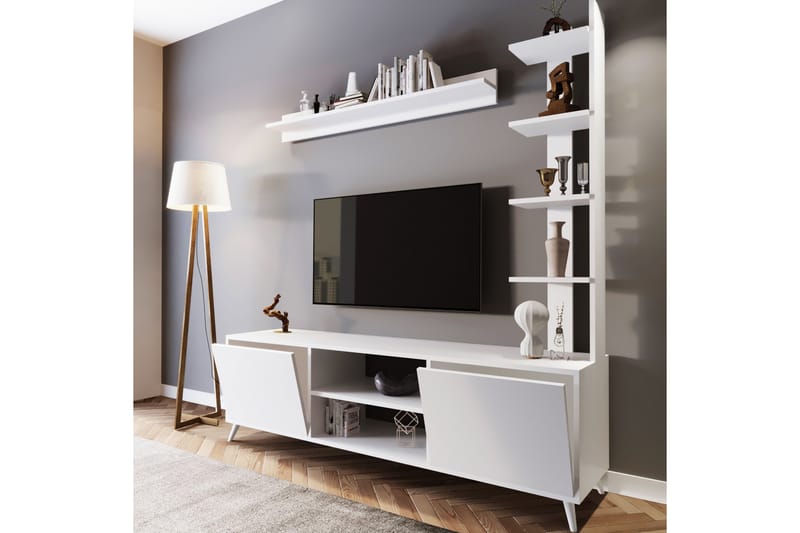 Milandes Tv-bänk 180 cm - Vit - TV bänk & mediabänk