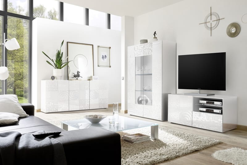 Mironne TV-bänk 122 cm - Vit - Möbler - Tv möbel & mediamöbel - TV bänk & mediabänk