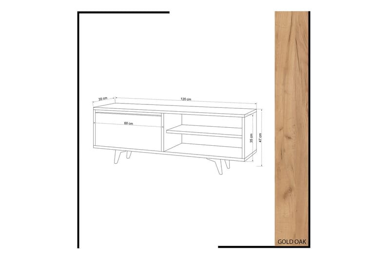 Mod Design Mediaförvaring 120 cm - Trä/Vit - TV bänk & mediabänk