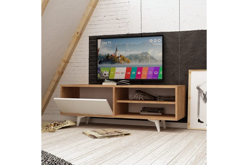 Mod Design Mediaförvaring 120 cm - Trä/Vit - Möbler - Tv möbel & mediamöbel - TV bänk & mediabänk