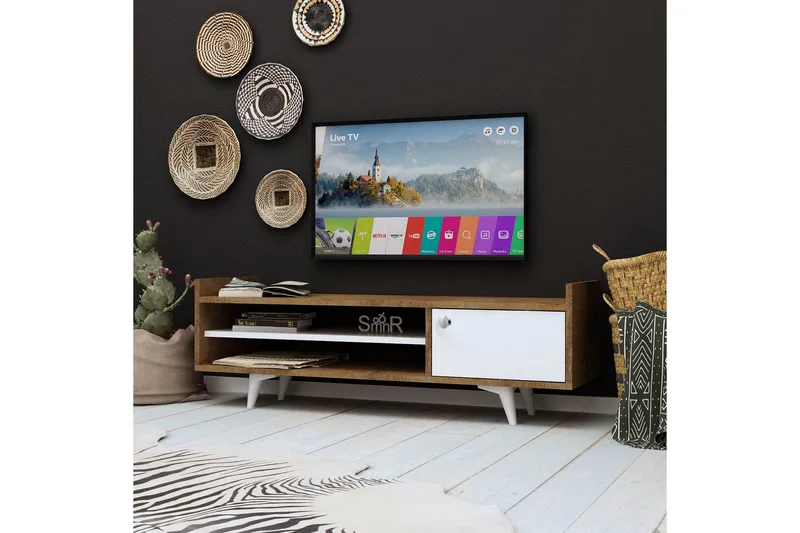 Mod Design Tv-bänk 120 cm - Trä/Vit - Möbler - Tv möbel & mediamöbel - TV bänk & mediabänk