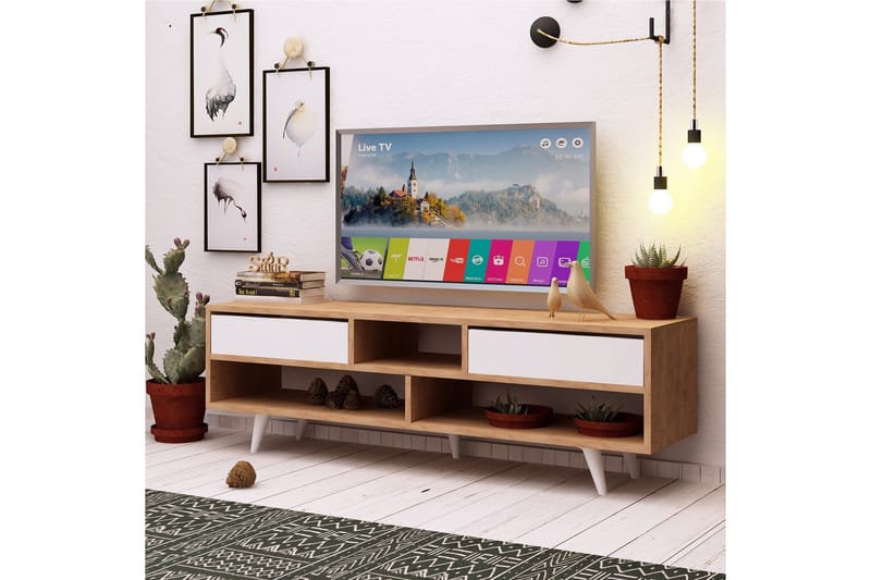 Mod Design Tv-bänk 140 cm - Brun/Vit - Möbler - Tv möbel & mediamöbel - TV bänk & mediabänk