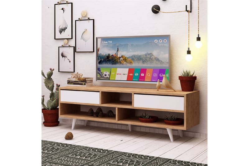 Mod Design Tv-bänk 140 cm - Brun/Vit - TV bänk & mediabänk