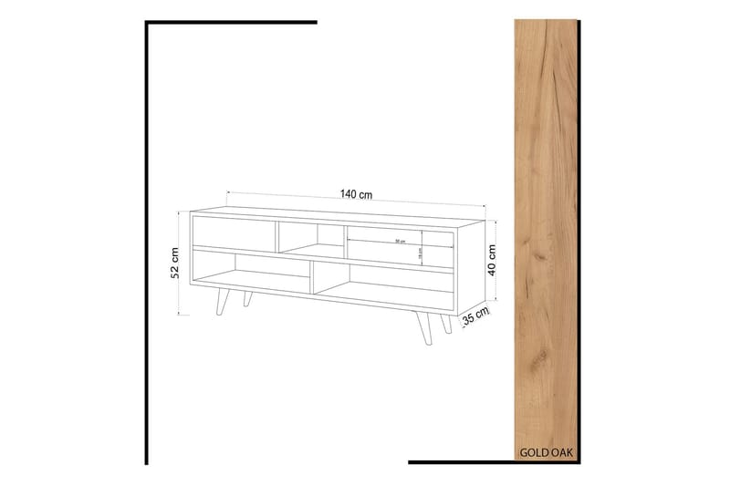 Mod Design Tv-bänk 140 cm - Brun/Vit - TV bänk & mediabänk