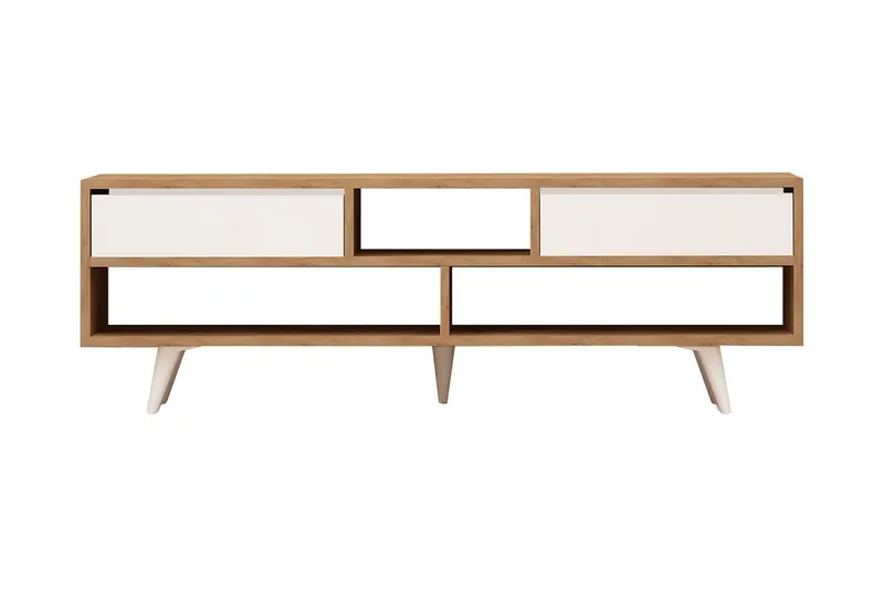Mod Design Tv-bänk 140 cm, Brun/Vit
