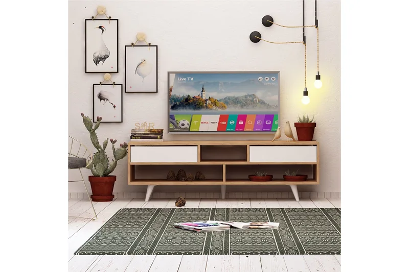 Mod Design Tv-bänk 140 cm - Brun/Vit - Möbler - Tv möbel & mediamöbel - TV bänk & mediabänk