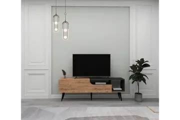 Mul Golvstående TV Bänk 150 cm med Förvaring i Mörkt Trä - Brun - Möbler - Tv möbel & mediamöbel - TV bänk & mediabänk