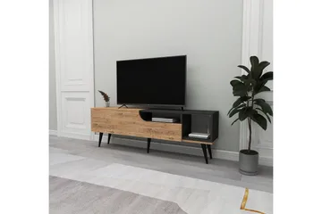 Mul Golvstående TV Bänk 150 cm med Förvaring i Mörkt Trä - Brun - Möbler - Tv möbel & mediamöbel - TV bänk & mediabänk