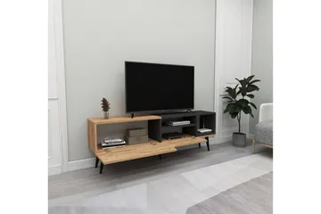 Mul Golvstående TV Bänk 150 cm med Förvaring i Mörkt Trä - Brun - Möbler - Tv möbel & mediamöbel - TV bänk & mediabänk