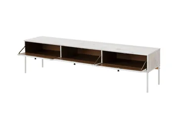 Munira Golvstående Tv Bänk 175 cm med Förvaring i Furu - Vit - Möbler - Tv möbel & mediamöbel - TV bänk & mediabänk