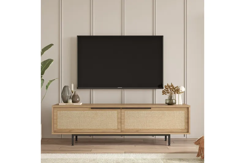 Munish Tv-bänk 160 cm - Ek/Valnöt - Möbler - Tv möbel & mediamöbel - TV bänk & mediabänk