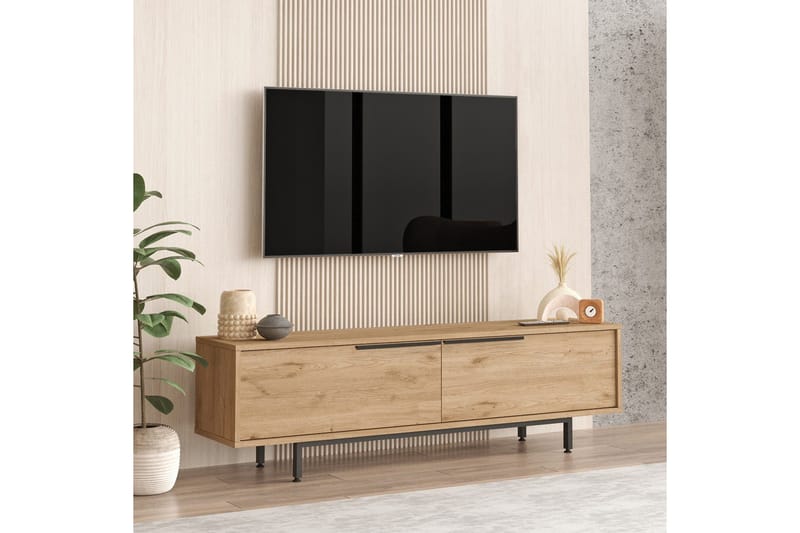 Munish Tv-bänk 160 cm - Valnöt - Möbler - Tv möbel & mediamöbel - TV bänk & mediabänk