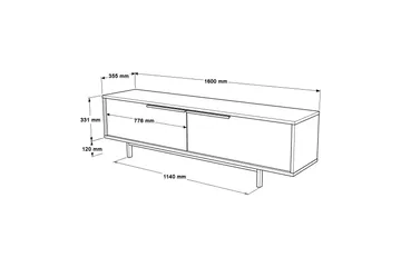 Munish Tv-bänk 160 cm - Vit - Möbler - Tv möbel & mediamöbel - TV bänk & mediabänk