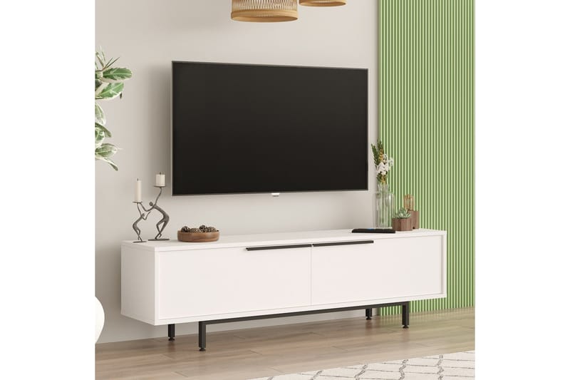 Munish Tv-bänk 160 cm - Vit - Möbler - Tv möbel & mediamöbel - TV bänk & mediabänk