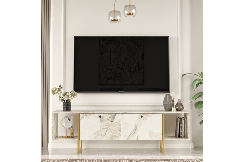 Mushir Tv-bänk 160 cm - Vit - Möbler - Tv möbel & mediamöbel - TV bänk & mediabänk