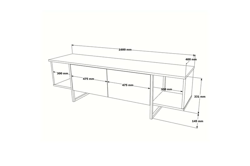 Mushir Tv-bänk 160 cm - Vit - Möbler - Tv möbel & mediamöbel - TV bänk & mediabänk