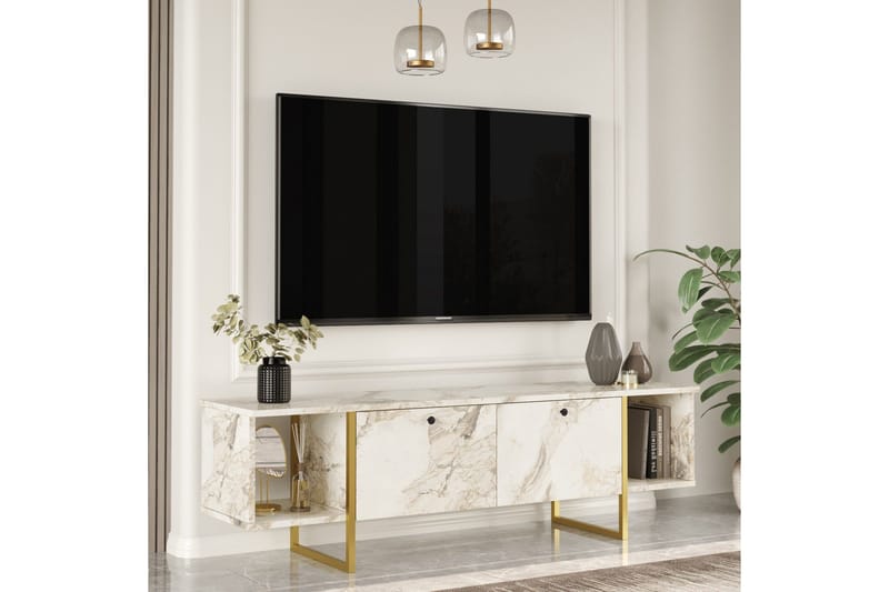 Mushir Tv-bänk 160 cm - Vit - Möbler - Tv möbel & mediamöbel - TV bänk & mediabänk