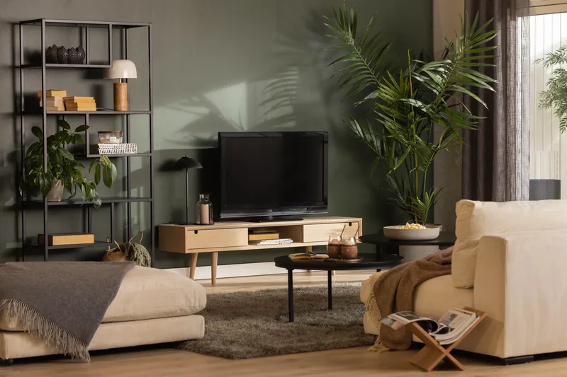 Myrviken TV-bänk 160 cm - Vitpigmenterad Ek - Möbler - Tv möbel & mediamöbel - TV bänk & mediabänk