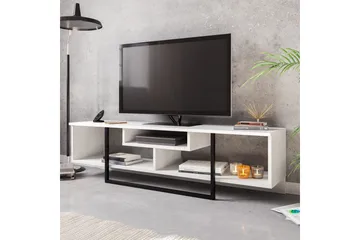 Naftali Golvstående TV-bänk 149 cm med Förvaring i Målat Trä - Vit - Möbler - Tv möbel & mediamöbel - TV bänk & mediabänk