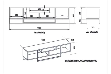 Naftali Golvstående TV-bänk 149 cm med Förvaring i Målat Trä - Vit - Möbler - Tv möbel & mediamöbel - TV bänk & mediabänk