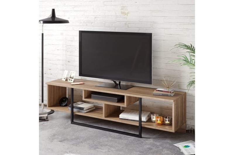 Naftali TV-Bänk 149 cm - Valnöt|Svart - Möbler - Tv möbel & mediamöbel - TV bänk & mediabänk